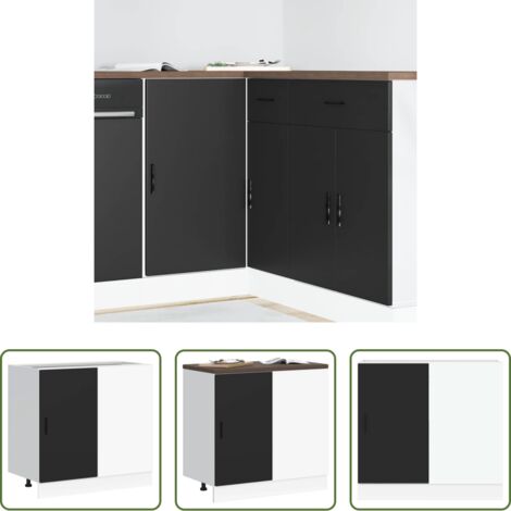 Mobile base lavello -  Mobile Base Lavello “Lyon” Nero in Legno Multistrato