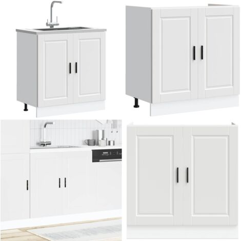 Mobile base lavello Porto Bianco 80x46x81,5cm Legno Multistrato - Armadio da cucina - Armadio per lavello