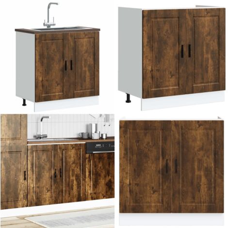 Mobile base lavello Porto Rovere Fumo 80x46x81,5 cm Truciolato - Armadietto lavello - Armadio cucina
