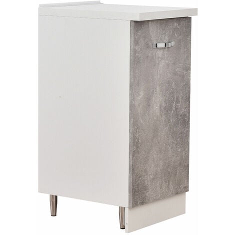 Mobile Base per Cucina Componibile Colore Grigio Cemento con 1 Anta 2 Scomparti