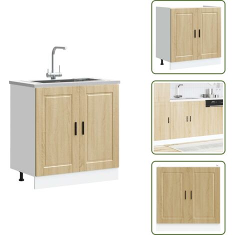 Mobile base - vidaXL Mobile base lavello Porto Rovere Sonoma 80x46x81,5cm Truciolato - Armadio da cucina
