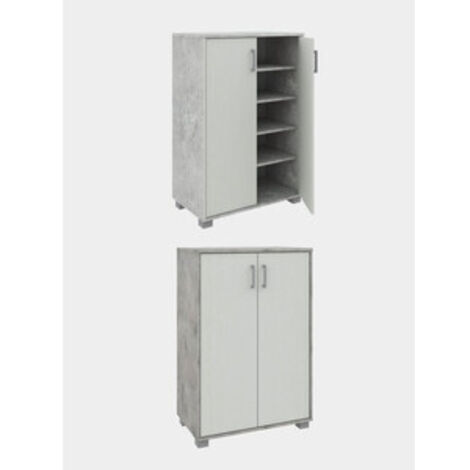 MOBILE BASSO 2A MULTIUSO 90X60X35 CM CEMENTO/BIANCO- 1,0 pz