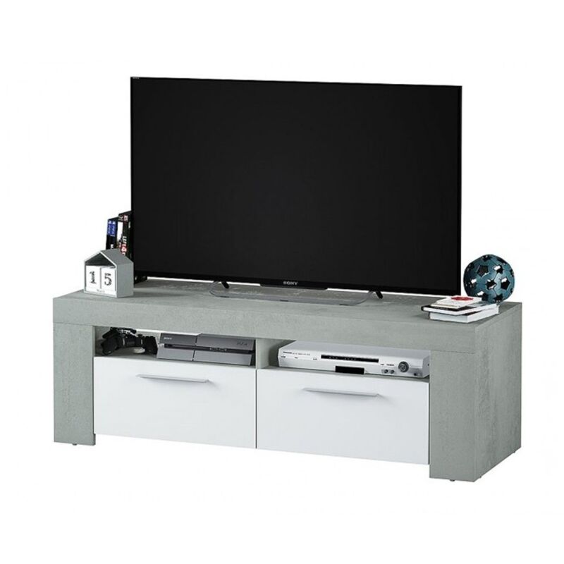Tidyard Mobile Porta TV Moderno Basso in Truciolato con Cassetti e Anta,Mobile Porta TV con Cassetti,Mobile Porta TV Soggiorno,Mobile Porta TV Soggiorno con Cassetti 80x34x36 cm