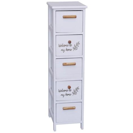 MOBILE BIANCO WELCOME CON 5 CASSETTI. DIMENSIONI COMPATTE