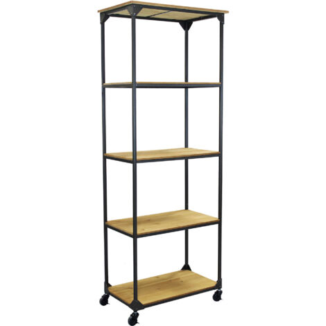 MOBILE BRITTON CON STRUTTURA IN ACCIAIO E PIANI IN LEGNO 64 X 37.5 X H169.5 CM