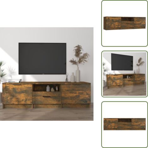 Mobile buffet - vidaXL Mobile TV Rovere Fumo 140x35x40 cm in Legno Ingegnerizzato - Mobile in legno