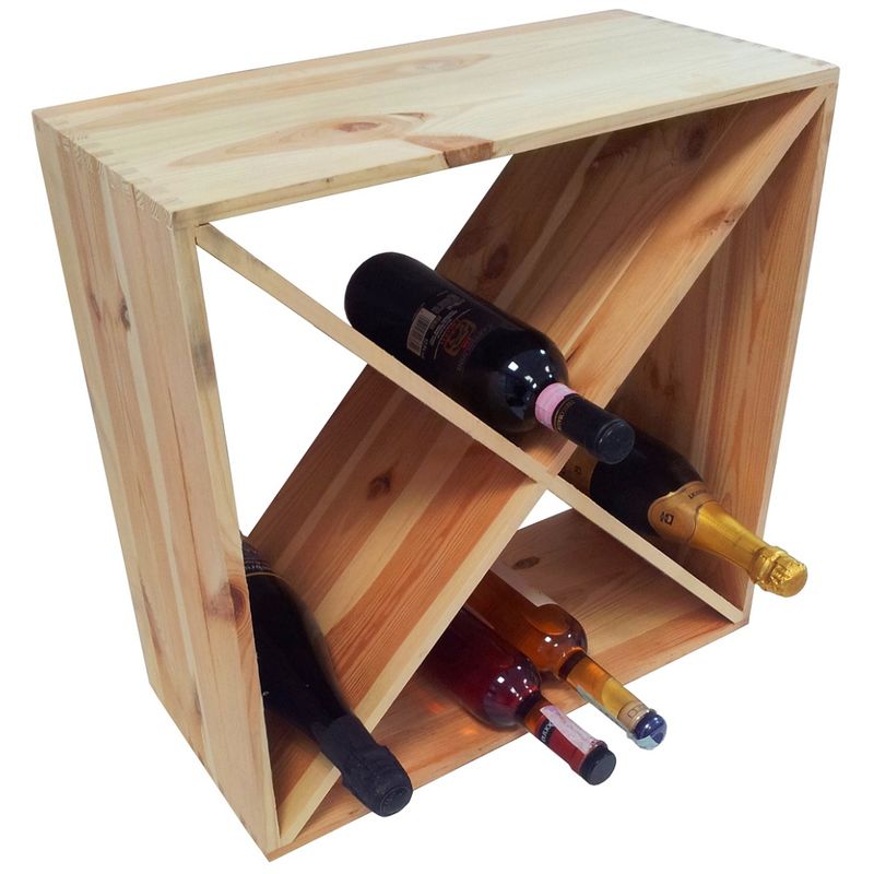 Image of Mobile cantinetta porta bottiglie vino in legno a x per casa bar ristorante cantina enoteca