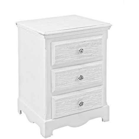 Mobile cassettiera 3 cassetti legno bianco Blanc cm 40 x 34 x 63,5