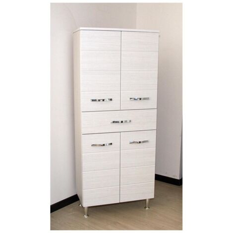 Mobile colonna bagno antonella 66x33x160h 4 ante 1 cassetto bianco - Salone