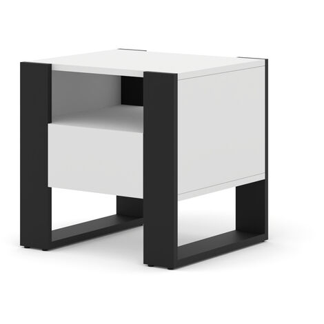 MOBILE COMODINO TAVOLINO DA CAMERA BIANCO OPACO 48x47.50x40cm MONDI