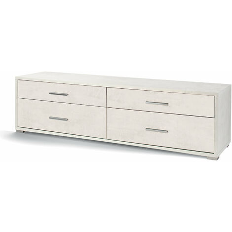 Mobile con 4 Cassetti 179x50x47 cm Ossido Bianco
