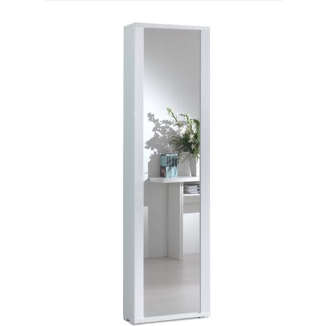 Mobile Con Anta Telaio A Specchio Sette Ripiani bianco specchio cornice bianco