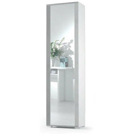Mobile Con Anta Telaio A Specchio Sette Ripiani bianco specchio cornice cemento