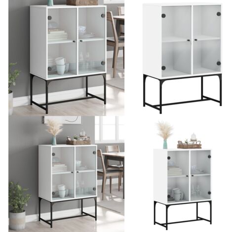 Mobile con Ante in Vetro Bianco 69x37x100 cm - Ante in vetro - Mobile con ante in vetro