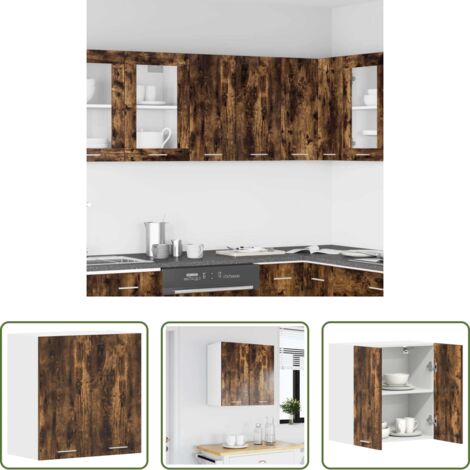 Mobile con ante -  Mobile Pensile “Lyon” Rovere Fumo 60x31x60 cm in