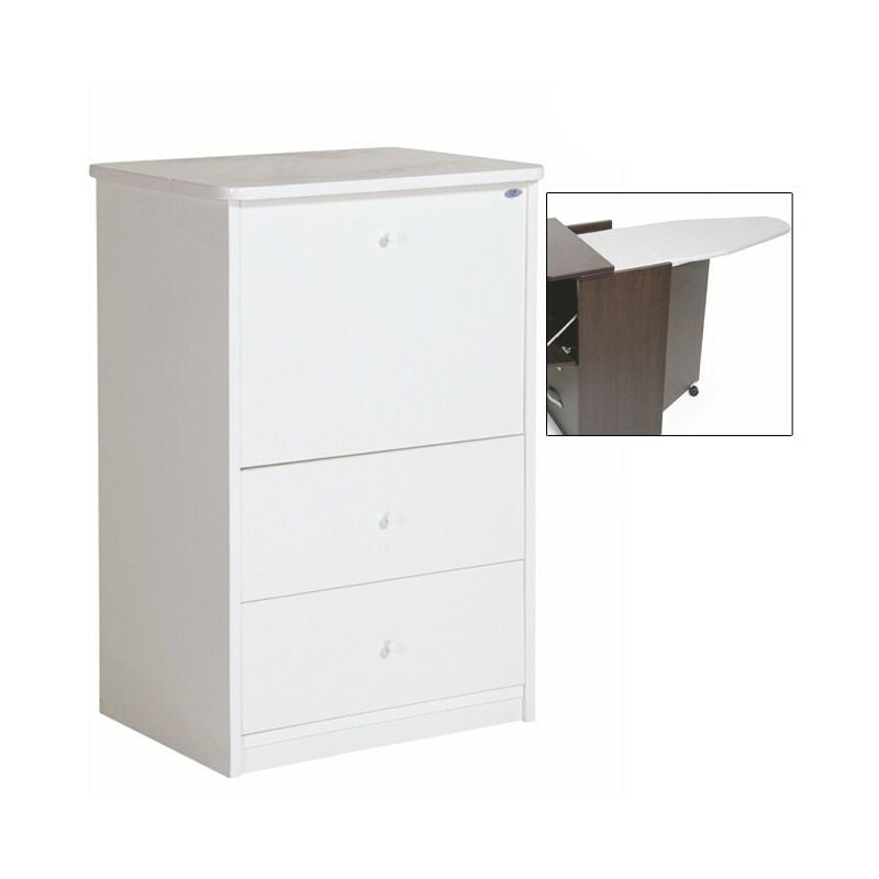 Mobile con asse da stiro Bianco cassetti legno nobilitato cm 44x57xH.89