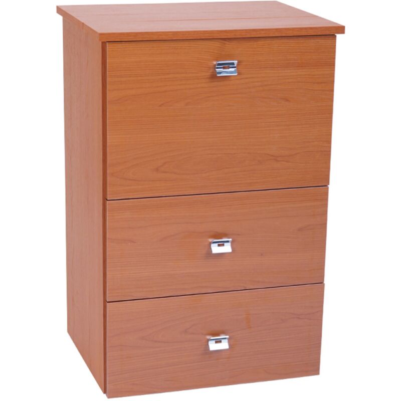 Image of Liberoshopping - Mobile asse stiro a scomparsa in legno Ciliegio 55x85h cm con 1 anta e 2 cassetti