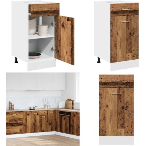 Mobile con Cassetto “Lyon” Legno Antico 40x46x81,5cm - Cassetto - Mobile con cassetto