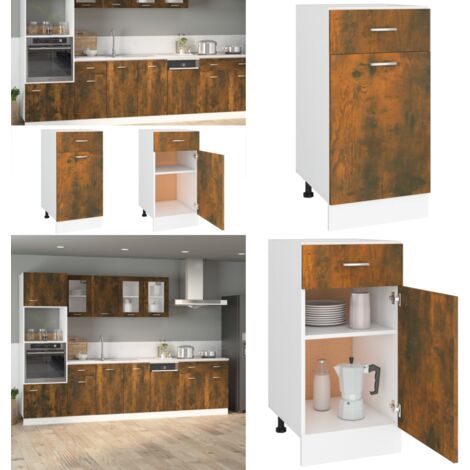 Mobile con Cassetto “Lyon” Rovere Fumo 40x46x81,5 cm - Cassetto - Mobili con cassetto