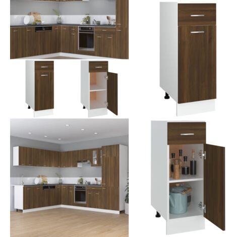 Mobile con Cassetto “Lyon” Rovere Marrone 30x46x81,5 - Cassetto - Armadietto