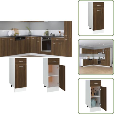 Mobile con Cassetto Rovere Marrone 30x46x81,5 Legno Multistrato