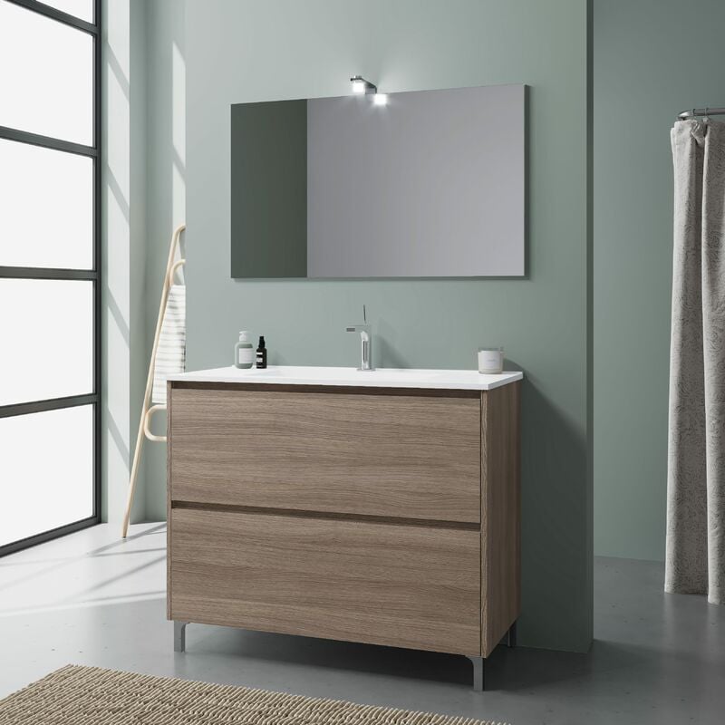 

Mobile Con Lavabo A Terra 100 Cm Quercia