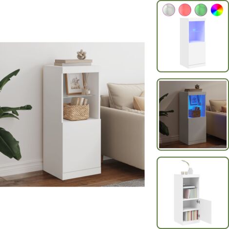 Mobile con luce - vidaXL Credenza con Luci LED Bianca 41x37x100 cm - Arredamento moderno