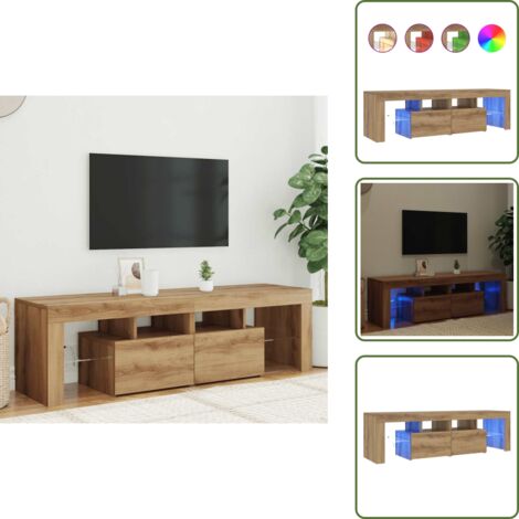 Mobile con luci RGB - vidaXL Mobile Porta TV con LED Artigianale 140x36,5x40 cm Multistrato - Mobile porta TV