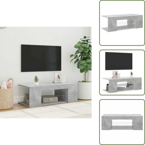 Mobile con luci RGB - vidaXL Mobile Porta TV con Luci LED Grigio Cemento 90x39x30 cm - Mobile HiFi