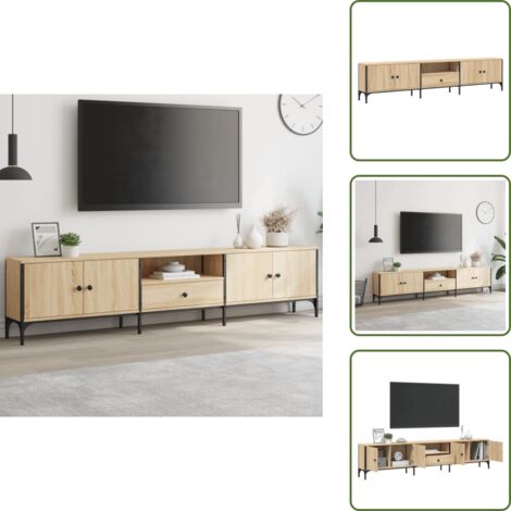 Mobile con piano d'appoggio - vidaXL Mobile TV Cassetto Rovere Sonoma 200x25x44 cm Legno Multistrato - Mobile con ante