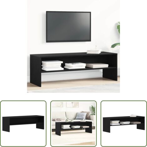 Mobile con ripostiglio -  Mobile TV Rovere Nero 120x40x40 cm in Legno Multistrato