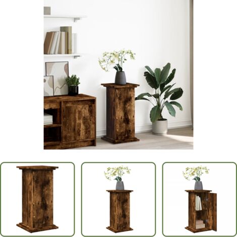 Mobile con scomparti -  Espositore con Portaoggetti Rovere Fumo 31x30x60cm Truciolato