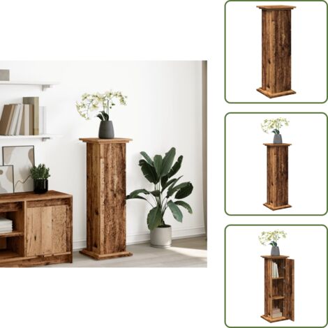 Mobile con scomparti - vidaXL Espositore con Portaoggetti Legno Antico 31x30x90 cm Truciolato - Espositore a tre livelli
