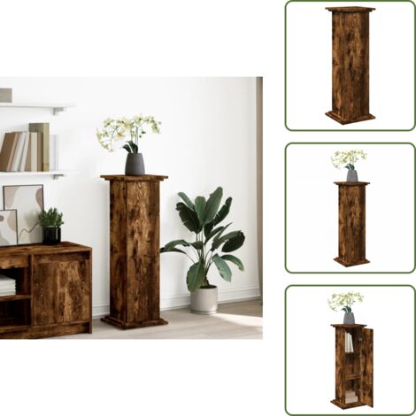 Mobile con scomparti - vidaXL Espositore con Portaoggetti Rovere Fumo 31x30x90cm Truciolato - Espositore per oggetti decorativi