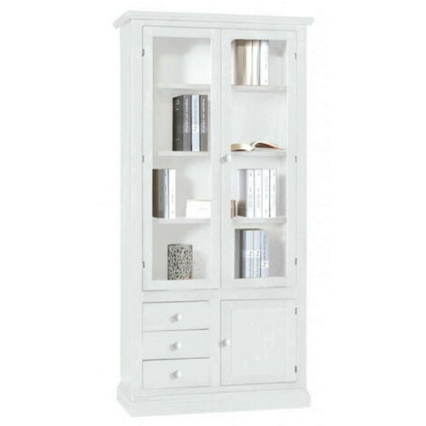 Mobile Con Vetrina In Legno Massello 90x41x186