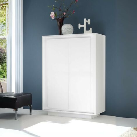 Mobile contenitore 2 ante Tiki 106x40x146h colore bianco opaco