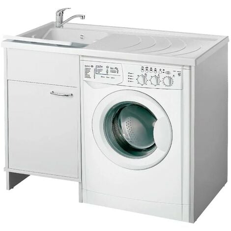 Mobile lavatoio lavanderia Compatta cm 45x50 bianco in pvc con asse