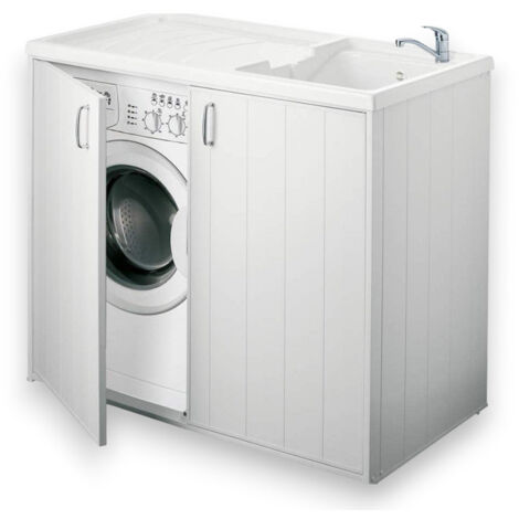 Mobile coprilavatrice a 2 ante con lavatoio bagno Reversibile 109x60xH93 cm