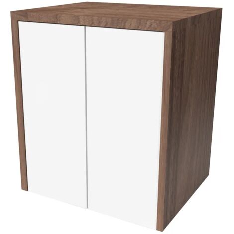 Mobile coprilavatrice con ante 79x91 cm effetto legno e bianco Wanda