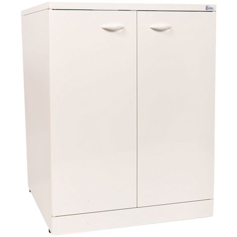 Mobile Coprilavatrice da Esterno 68x68x88 cm in Alluminio Bianco