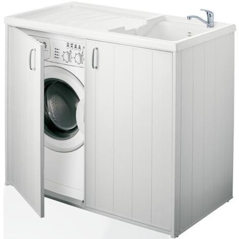 MOBILE COPRILAVATRICE+LAVATOIO IN RESINA PVC 109X60X89HCM (SMONTATO)