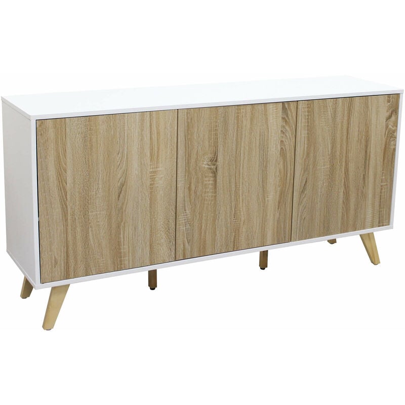 Homeness - Mobile credenza da interno salotto moderno in legno nobilitato bilaminato con ante push and pull Linea Elegance - White