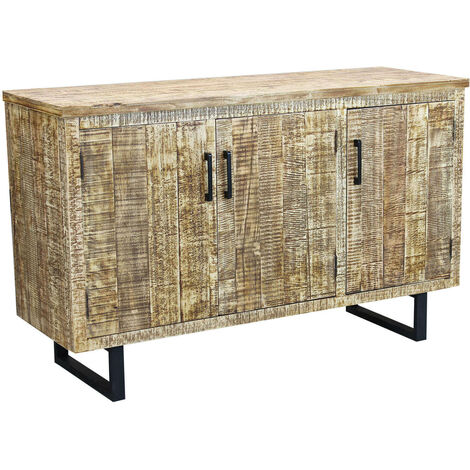 Mobile credenza in legno e metallo da interno a 3 ante e 2 ripiani Linea Classic