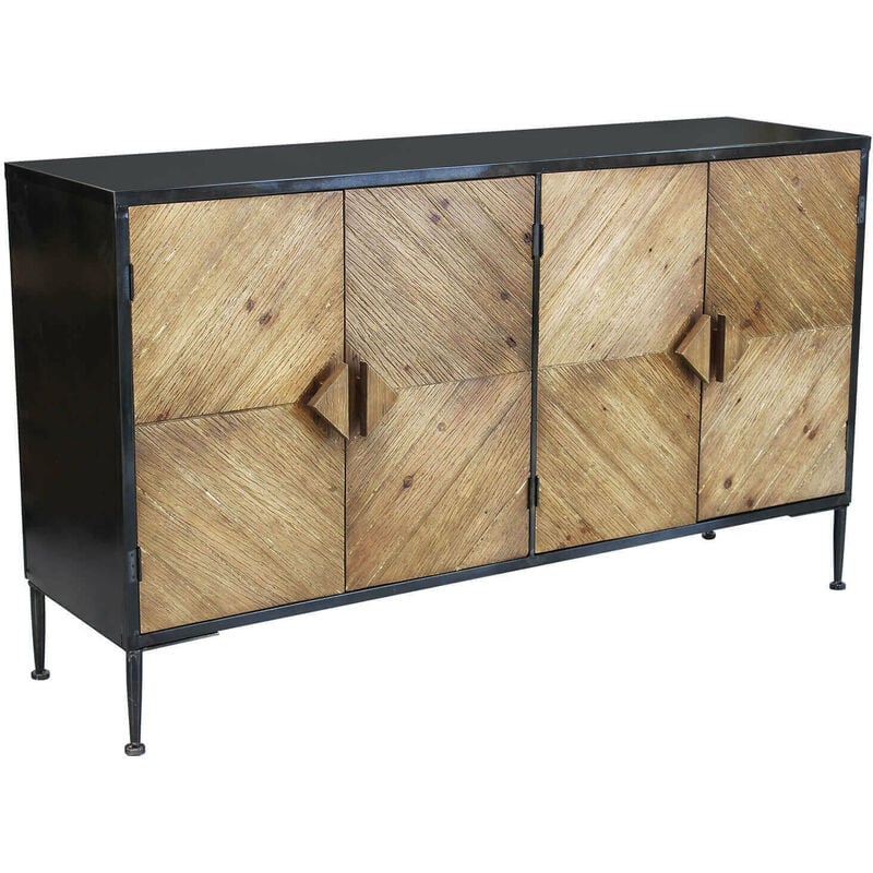 Mobile credenza madia da interno soggiorno in legno e metallo con 4 ante Linea Classic