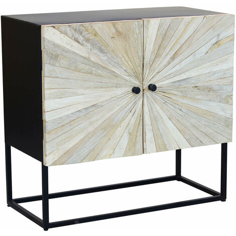 Mobile credenza madia piccola da interno soggiorno camera da letto in legno di mango con struttura in metallo Linea Elegance