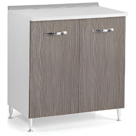 MOBILE CUCINA 2 ANTE TOP FRASSINATO BIANCO 80X50X85H - Salone