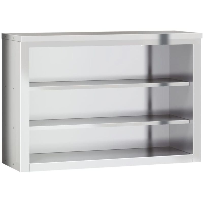 Vidaxl Mobile Cucina Da Parete Con Ripiani In Acciaio Inossidabile