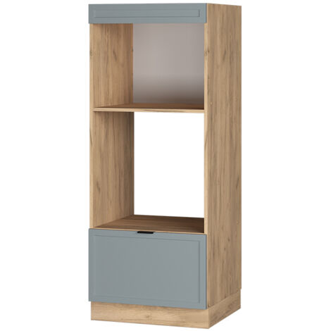 Scaffale Porta Microonde DlandHome - 90x39x83 Cm - 3 Ripiani In Metallo E Legno Con Ganci - Nero