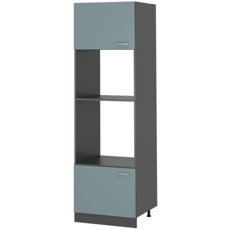 Mobile cucina microonde R-Line, Grigio-blu, 60 cm, Vicco
