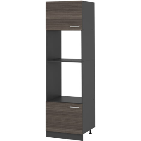 Mobile cucina microonde R-Line, Grigio nobile, 60 cm, Vicco
